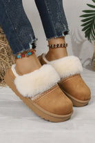 Camel Suede Fuzzy Winter Warm Platform Slippers Slides Shoes + Flip Flops 43595372ab465880