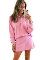 Wisteria Half Zip Sporty Pullover Mini Skirt 2pcs Outfit Two Piece Skirt Sets 439f15129dccba41