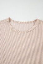 Carbon Grey Twisted Ribbed Textured Plain T Shirt T Shirts 44acee4834c7a7e9