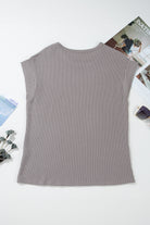 Carbon Grey Twisted Ribbed Textured Plain T Shirt T Shirts 46525e5e0b96a540
