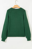 Evergreen Plain Raglan Sleeve Crew Neck Sweater Sweaters 46b015420e6a9457