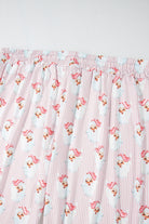 Pink Santa Claus Striped Print Loose Fit Two Piece Loungewear Set Loungewear Set 47ed0a450409850f