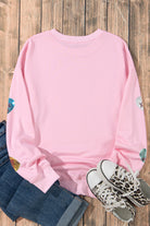 Pink Sequin Romantic Sweet Heart Graphic Valentines Sweatshirt Graphic Tees 481cddee5aca1e7d