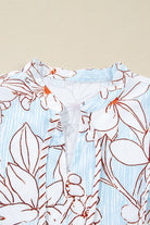 Brown Floral Print Tie Neck Long Sleeve Mini Dress Short Dresses 48ca552a5035d91d