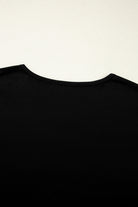 Black Plus Size Floral Mesh Patchwork Loose V Neck T Shirt Plus Size Tops 494e089d7bd3631d