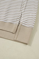 Brown Plus Size Stripe Ribbed Trim Drop Shoulder Long Sleeve Oversized Top Plus Size Tops 495af130cdddecb9