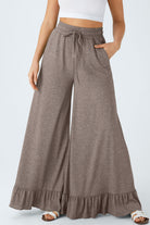 Dune Solid Color Ruffle Hem Wide Leg Pants Pants 4a88c79d8d865b40