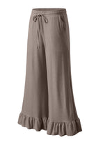 Dune Solid Color Ruffle Hem Wide Leg Pants Pants 4acbd926b04bd476