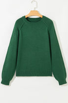 Evergreen Plain Raglan Sleeve Crew Neck Sweater Sweaters 4c067fd326aef9fb