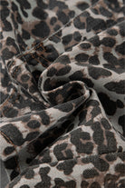 Khaki Allover Leopard Print Denim Mini Skirt Skirts 4cf6431163e9caa1