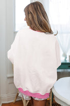 Strawberry Pink Colorblock Pullover and Drawstring Shorts Set Two Piece Shorts Sets 4e09e7cd8923c389