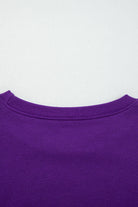 Sky Blue Varsity Stripe Detail Drop Shoulder Pullover Mini Skort Set Two Piece Shorts Sets 4eb8b7b3e4aad629