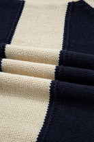 Blue Striped Plus Size Drop Shoulder Sweater Plus Size Sweaters&Cardigans 4ec6f80747860680