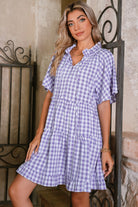 Lavendula Plaid Frill Tiered Mini Dress Short Dresses 4f722c6e8d593137