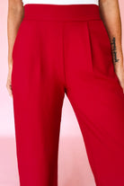 Fiery Red Pleated Detail Pull On Pants Pants 4f94cc87aabe5626