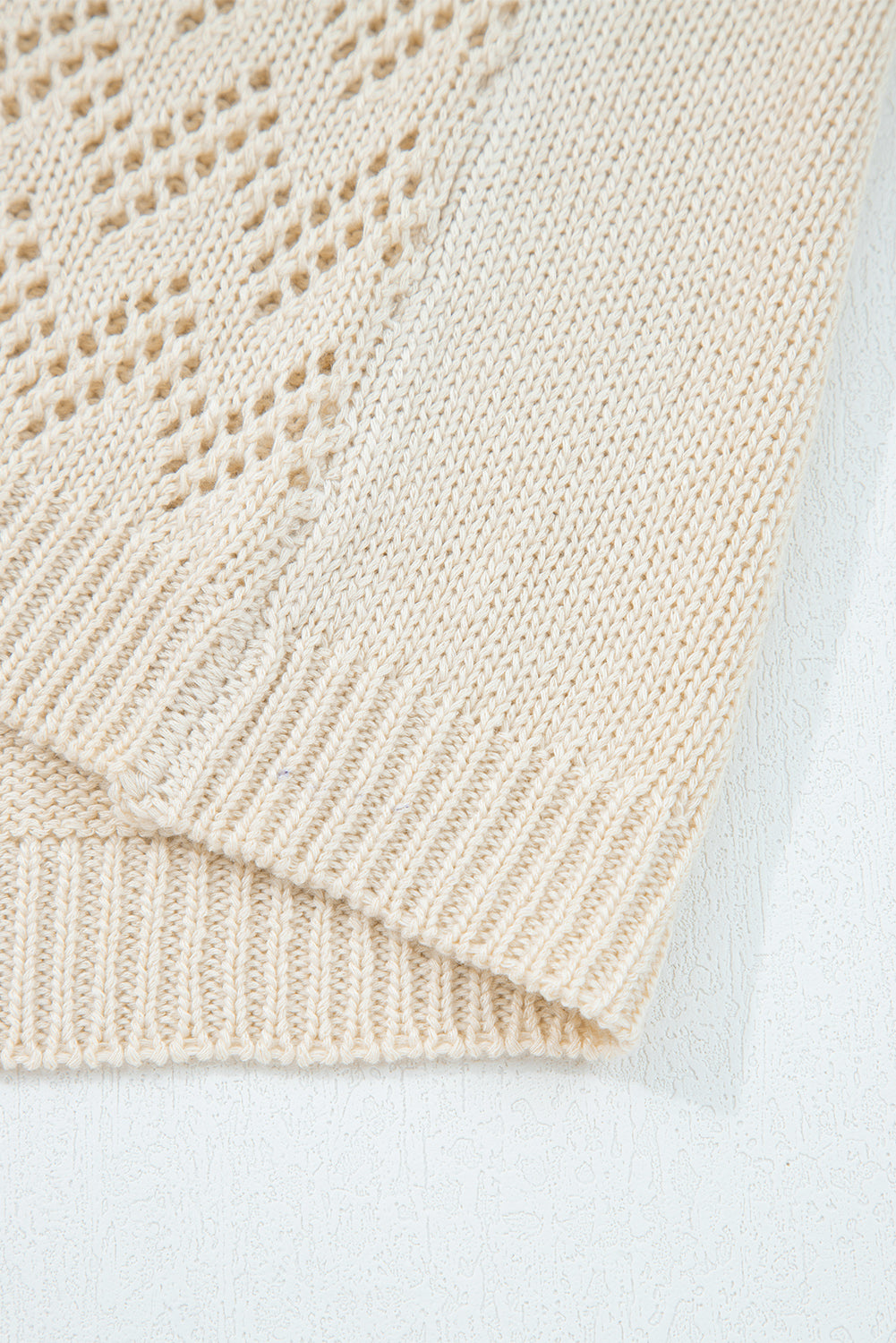 Smoke Gray Solid Color Hollow Knit Cardigan Cardigans 512e3b3dd75c733e