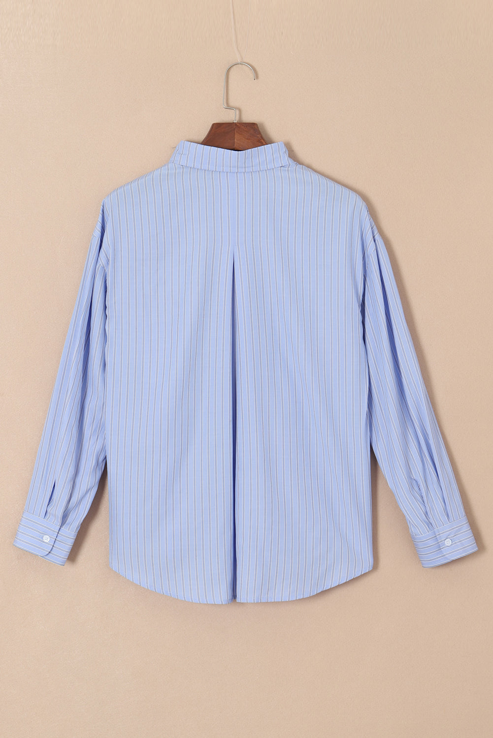 Green Stripe Button Up Oversized Casual Shirt Blouses 51d7499a7417e6ab