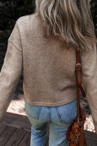 Gray Morn Contrast Colored Dot Detail Drop Shoulder Sweater Sweaters 5229309542498847