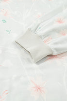 Gray Floral Print Plus Size Loose Hoodie Plus Size Sweatshirts & Hoodies 5243779d8befc618