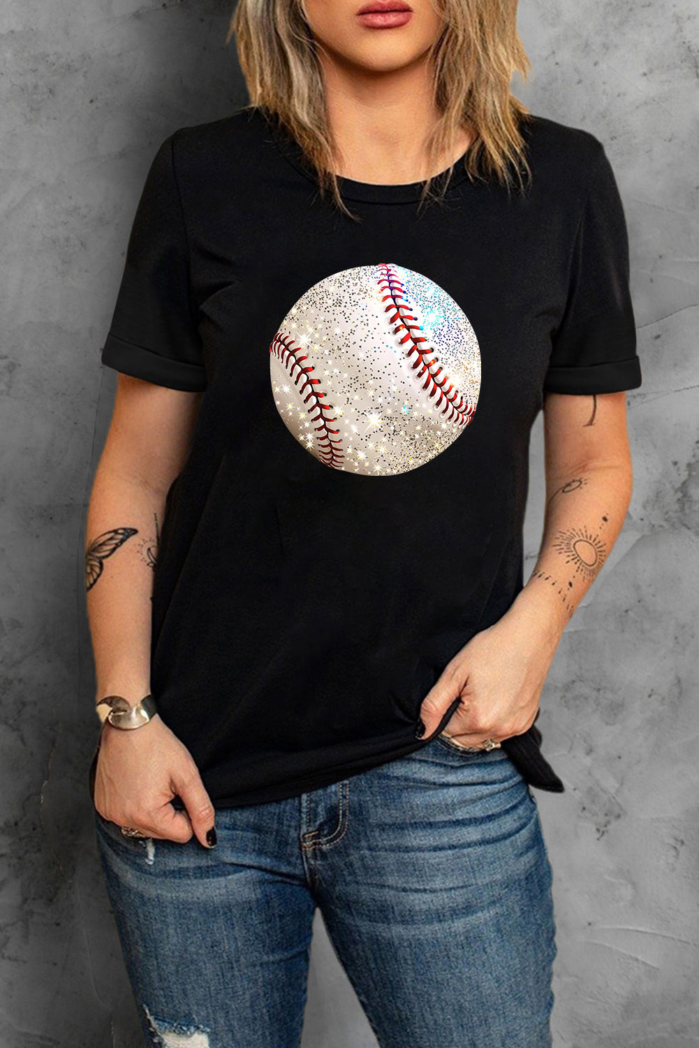 Black Heat Transfer Baseball Heat Transfer Printing Cotton Blend T Shirt Graphic Tees 52ea5a443f854a10
