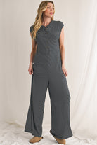 Black White Striped Button Sleeveless Jumpsuit Jumpsuits 53449eea33b3936a