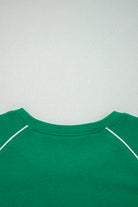 Black Contrast Piping Crewneck Pullover Mini Skirt Set Two Piece Skirt Sets 539877c2484616a6