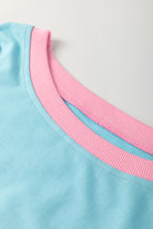 Bonbon Plus Size Contrast Trim T Shirt and Skort Two Piece Set Plus Size Matching Sets 54028e7a7e550125