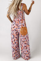Green Floral Square Neckline Stretch High Waist Jumpsuit Jumpsuits 54c74d8f07413c2e