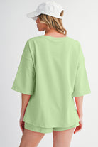 Bonbon Loose V Neck Tee and Drawstring Shorts Set Two Piece Shorts Sets 555c5d0b26616c07