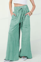 Bonbon Mineral Wash Exposed Seam Wide Leg Cargo Pants Pants 557a51c6d8865022