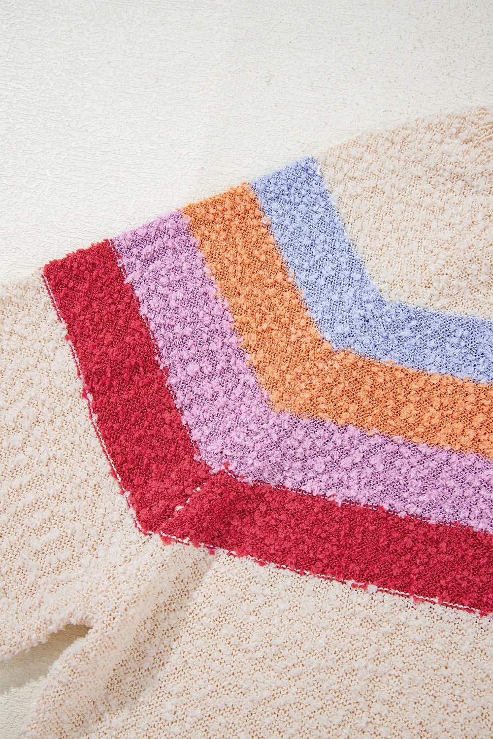 Jet Stream Striped Colorblock Drop Shoulder Textured Sweater Sweaters 58425ec0506574d8