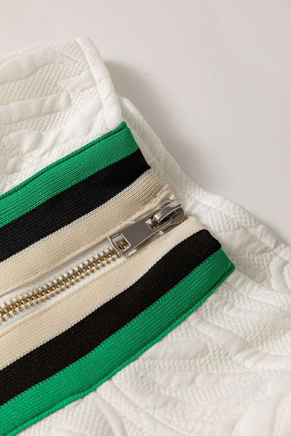 White Pop of Color Neckline Textured Mini Dress Short Dresses 588a922eb33f7e48