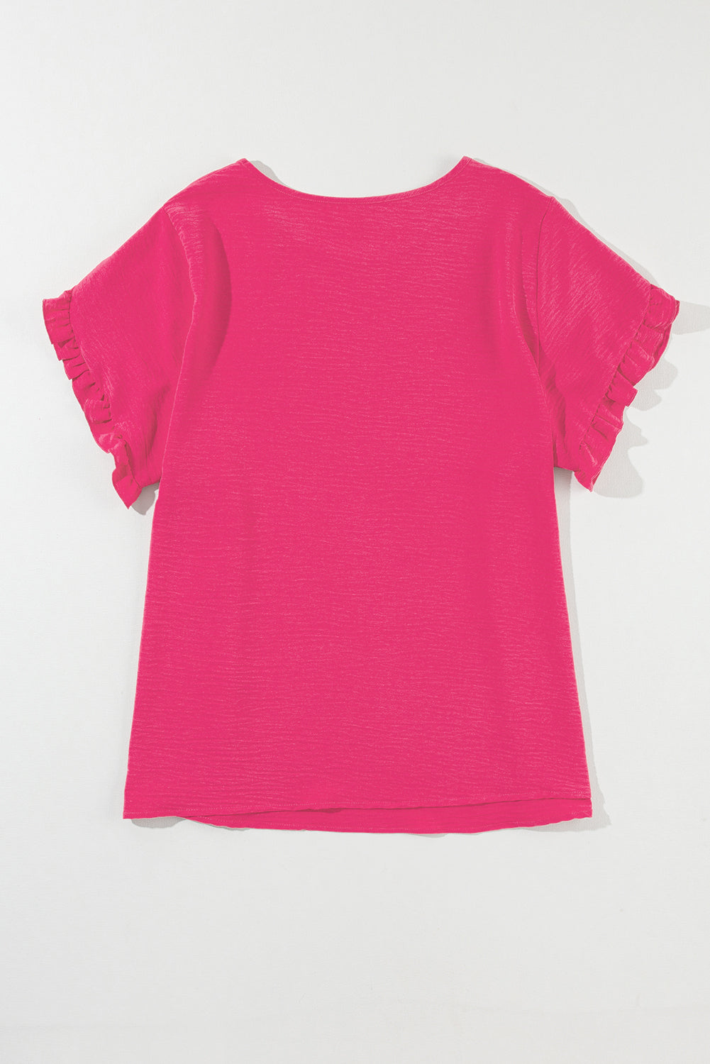 Bright Pink Ruffled Short Sleeve Plus Size Top Plus Size Tops 5909f4c0de369db4