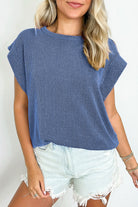 Carbon Grey Twisted Ribbed Textured Plain T Shirt T Shirts 5ac3c35a64038dea