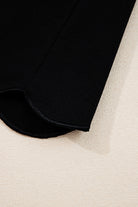 Black Scallop Trim Colorblock Long Sleeve Collared Top Long Sleeve Tops 5bb550a81d2e96d3