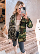Brown Leopard Camouflage Patchwork Oversized Shacket Jackets 5bd7759e6583ae65