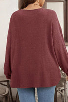 Wild Ginger Plus Size Ribbed Button Decor Long Sleeve Top Plus Size Tops 5bd82cf954bec9db