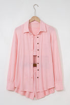 Gray Shirred Hem Crop Tank Top Loose Shorts Cardigan 3 Piece Pajama Set Loungewear Set 5bda93f1be38caa8