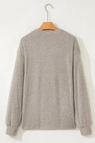 Pink Ribbed Texture Drop Shoulder Henley Knit Top Long Sleeve Tops 5c5d55381f5ab63b