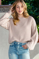 Parchment Chunky Knit Sleeve Drop Shoulder Sweater Sweaters 5cc137fee899e177