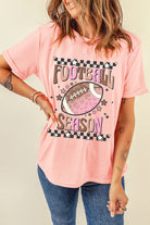 Pink FOOTBALL SEASON Heat Transfer Printing Graphic Game Day T Shirt Graphic Tees 5ea19841f612e800
