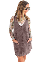 Goat Vintage Washed Denim V Neck Suspender Mini Dress Short Dresses 5f343d456b76d306