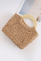 Camel Retro Straw Woven Tote Bag Tote Bags 5f3821b8383a3155