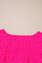 Rose Polka Dot Print Ruffle Smocked High Waist Plus Midi Dress Plus Size Dresses 5f5abc573dc92627