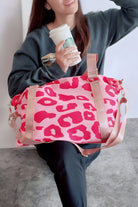 Bright Pink Leopard Print Luggage Tote Bag Tote Bags 600cf1448c020aca