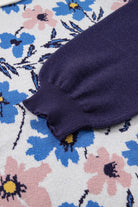 Khaki Vibrant Floral Contrast Colorblock Sleeve Pullover Sweater Sweaters 606a824c3d0f097b