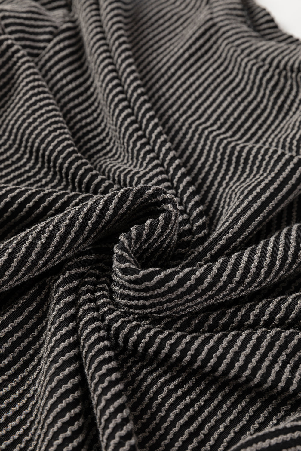 Carbon Grey Corded Long Sleeve Top and High Waist Shorts Set Two Piece Shorts Sets 609e2704a9d6c2b4