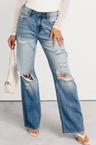 Myosotis Mid Rise Distressed Straight Leg Jeans Jeans 60f42fd8dabb9b73