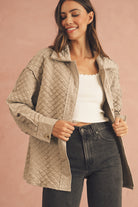 Jet Stream Quilted Puffer Buttoned Shacket Jackets 620e8d02f1929b79