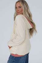 White Contrast Trim Crochet Knit Patchwork Exposed Seam Hoodie Sweatshirts & Hoodies 62ace4449b2f788b